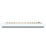 Bed Frame with LED Lights without Mattress White 135x190 cm