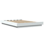 Bed Frame with LED Lights without Mattress White 135x190 cm