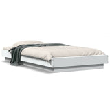 Bed Frame with LED Lights without Mattress White 90x190 cm - Front View