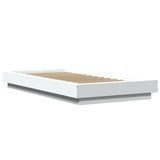 Bed Frame with LED Lights without Mattress White 90x190 cm - Side View