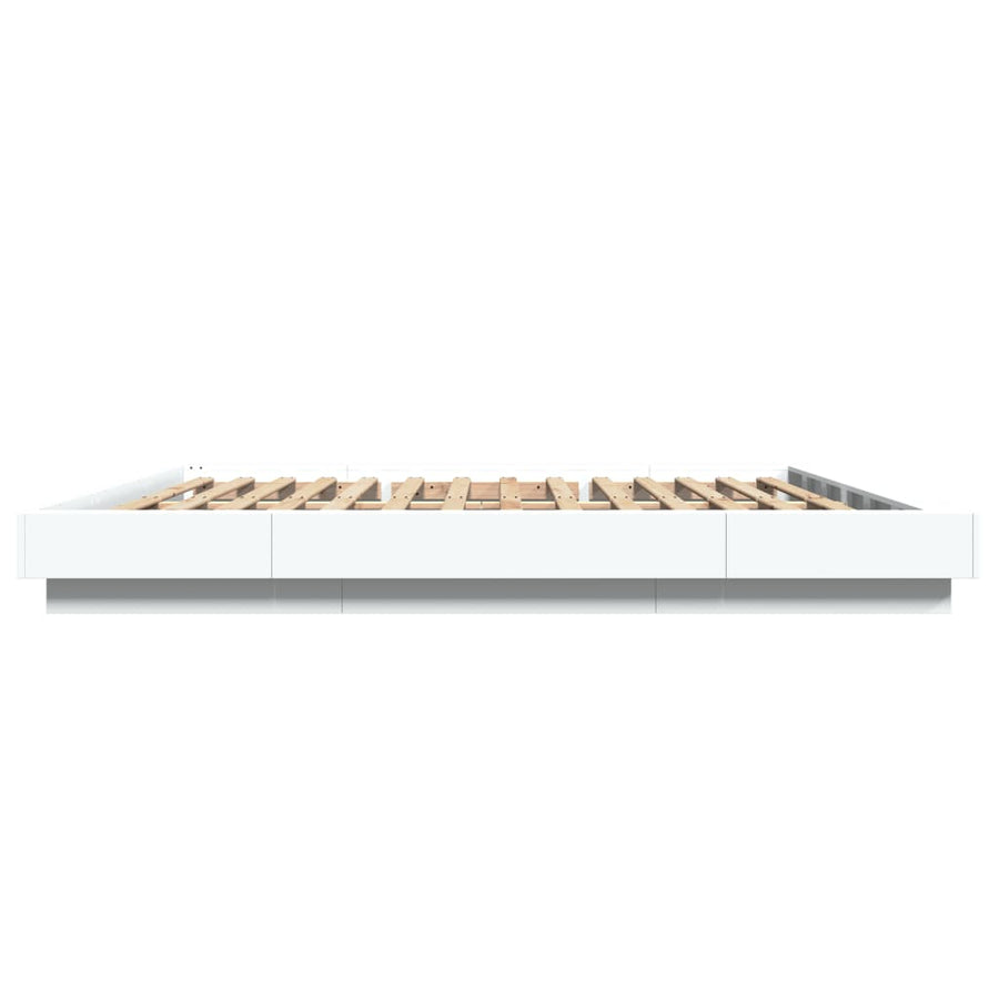 Bed Frame without Mattress White 183x203 cm King