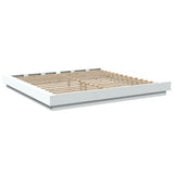 Bed Frame without Mattress White 183x203 cm King - Rear View