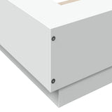 Bed Frame without Mattress White 183x203 cm King - Close-Up Angle