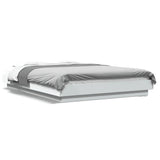 Bed Frame without Mattress White 135x190 cm - Front View
