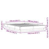 Bed Frame without Mattress White 135x190 cm