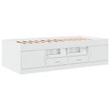 Daybed with Drawers without Mattress White 90x190 cm