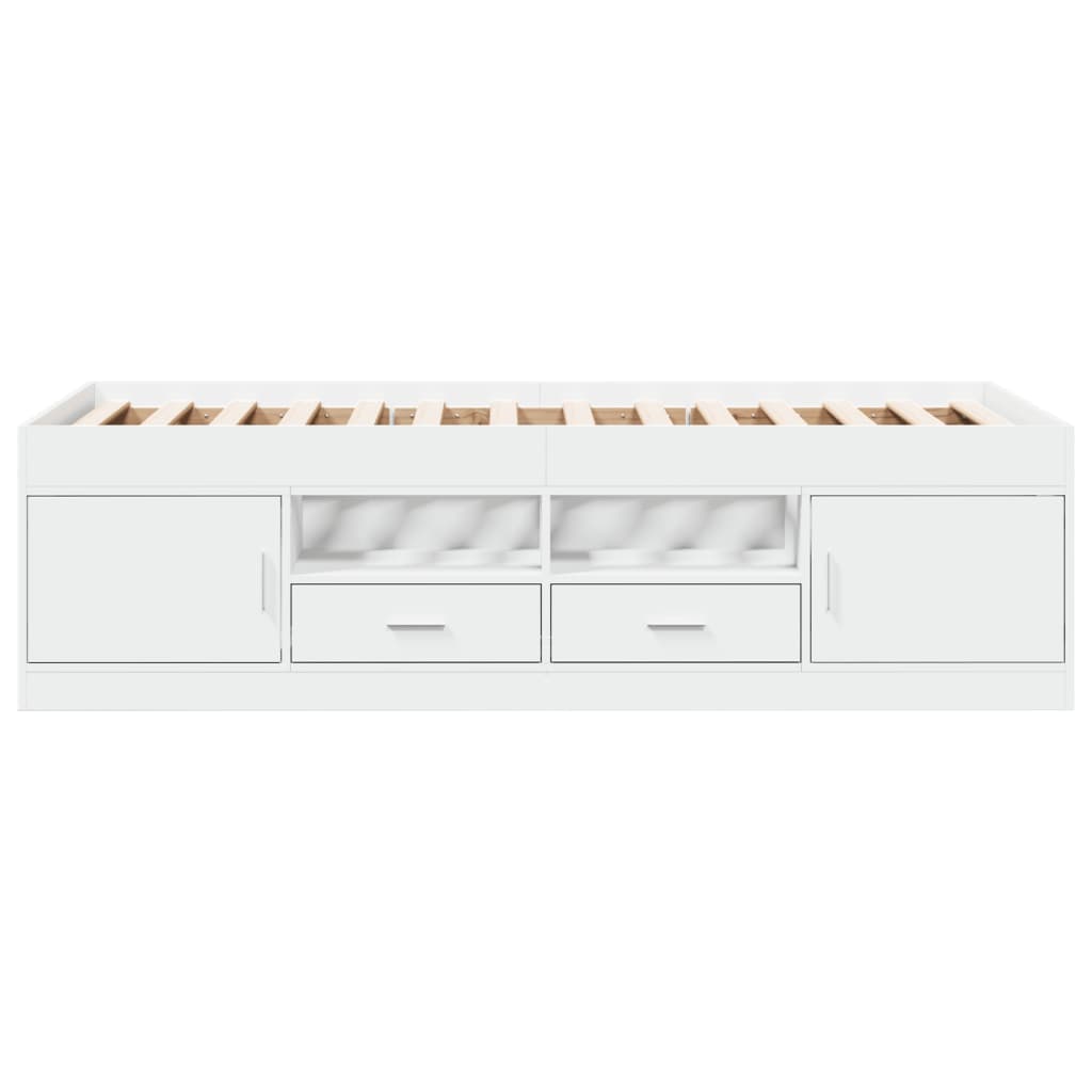 Daybed with Drawers without Mattress White 90x190 cm