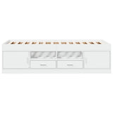Daybed with Drawers without Mattress White 90x190 cm