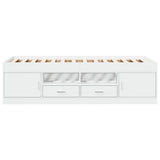 Daybed with Drawers without Mattress White 90x190 cm - Top-Down View