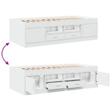 Daybed with Drawers without Mattress White 90x190 cm
