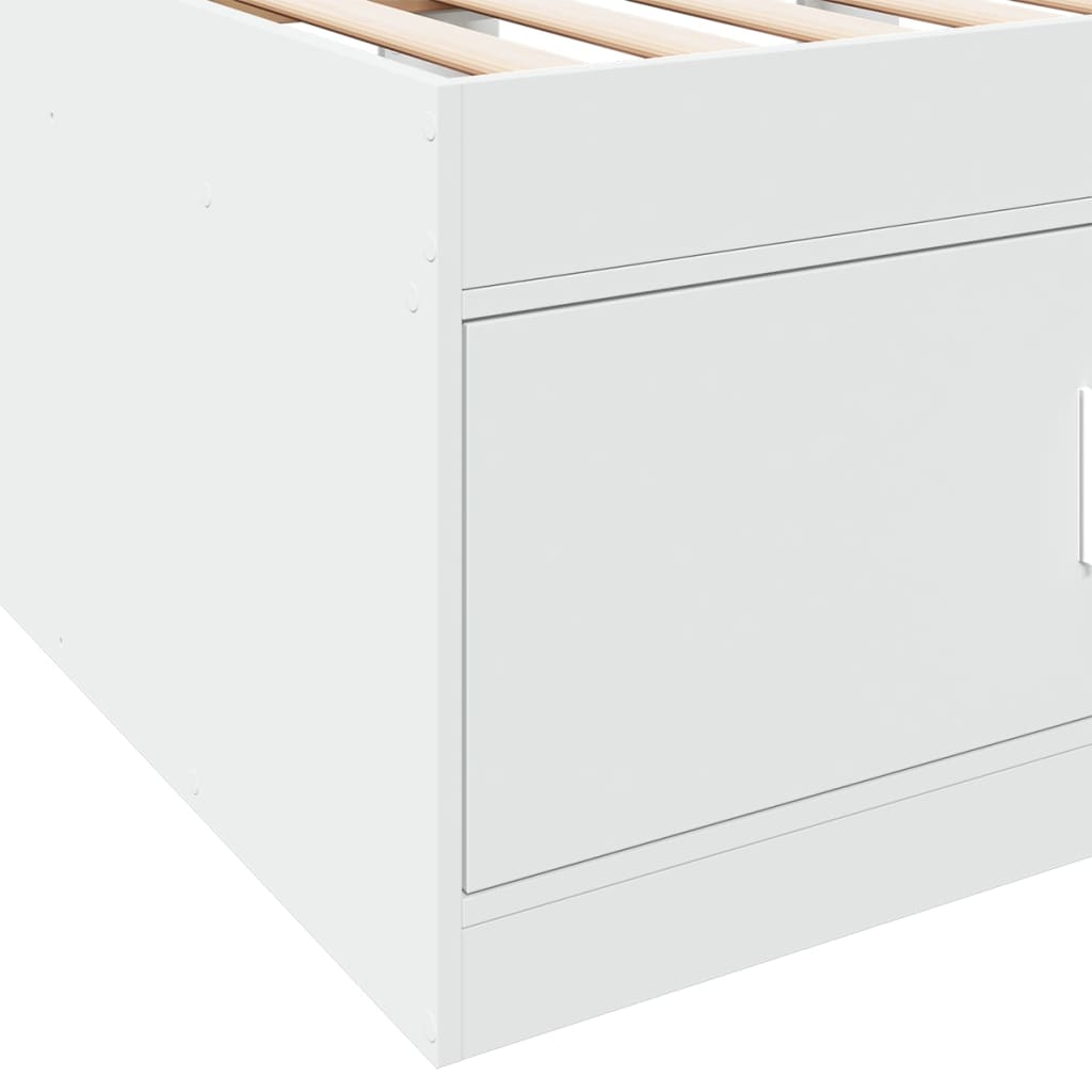 Daybed with Drawers without Mattress White 90x190 cm