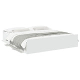 Bed Frame with Drawers without Mattress White 183x203 cm King - Front View