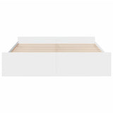 Bed Frame with Drawers without Mattress White 183x203 cm King - Top-Down View