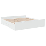 Bed Frame with Drawers without Mattress White 183x203 cm King - Rear View