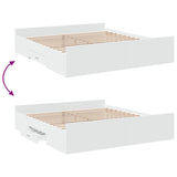 Bed Frame with Drawers without Mattress White 183x203 cm King - Close-Up Angle
