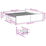 Bed Frame with Drawers without Mattress White 183x203 cm King - Extra Image