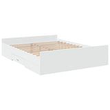 Bed Frame with Drawers without Mattress White 150x200 cm