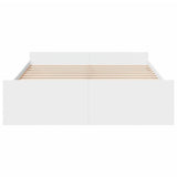 Bed Frame with Drawers without Mattress White 150x200 cm