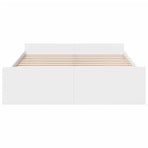 Bed Frame with Drawers without Mattress White 150x200 cm