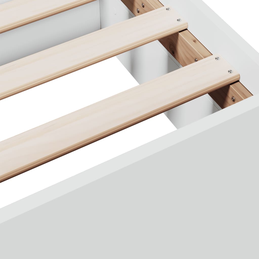 Bed Frame with Drawers without Mattress White 150x200 cm