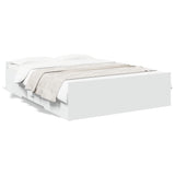 Bed Frame with Drawers without Mattress White 135x190 cm