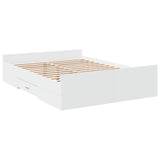 Bed Frame with Drawers without Mattress White 135x190 cm - Side View