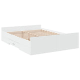 Bed Frame with Drawers without Mattress White 135x190 cm