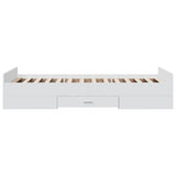 Bed Frame with Drawers without Mattress White 90x190 cm - 45-Degree Angle
