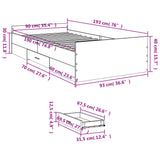 Bed Frame with Drawers without Mattress White 90x190 cm - Extra Image