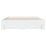 Bed Frame with Drawers without Mattress White 150x200 cm