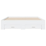 Bed Frame with Drawers without Mattress White 150x200 cm