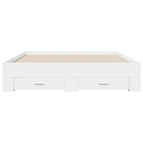 Bed Frame with Drawers without Mattress White 150x200 cm - Top-Down View
