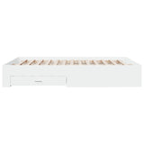 Bed Frame with Drawers without Mattress White 150x200 cm - 45-Degree Angle