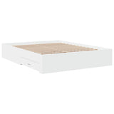 Bed Frame with Drawers without Mattress White 150x200 cm - Rear View