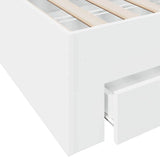 Bed Frame with Drawers without Mattress White 150x200 cm