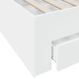 Bed Frame with Drawers without Mattress White 150x200 cm - Low Angle