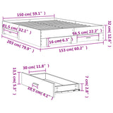 Bed Frame with Drawers without Mattress White 150x200 cm - Extra Image