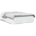 Bed Frame with Drawers without Mattress White 135x190 cm