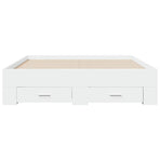 Bed Frame with Drawers without Mattress White 135x190 cm