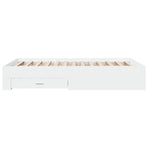 Bed Frame with Drawers without Mattress White 135x190 cm