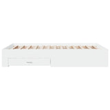 Bed Frame with Drawers without Mattress White 135x190 cm - 45-Degree Angle