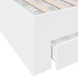 Bed Frame with Drawers without Mattress White 135x190 cm