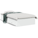 Bed Frame with Drawers without Mattress White 90x190 cm - Front View