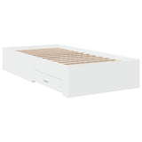 Bed Frame with Drawers without Mattress White 90x190 cm - Side View