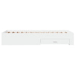 Bed Frame with Drawers without Mattress White 90x190 cm
