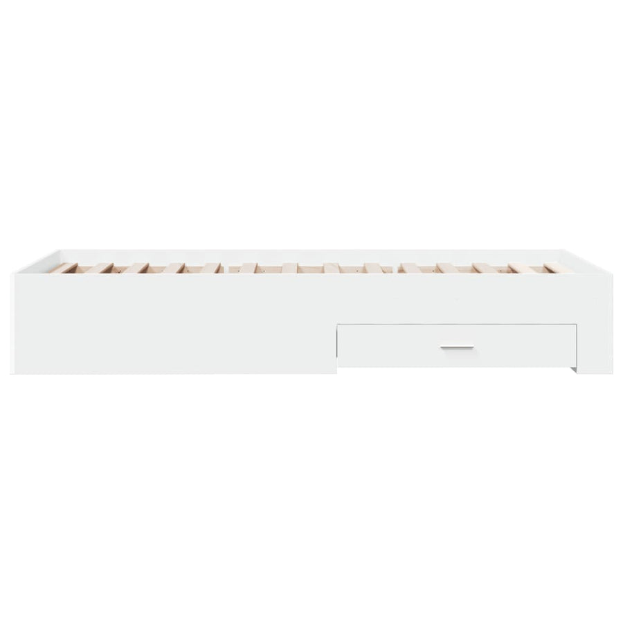 Bed Frame with Drawers without Mattress White 90x190 cm