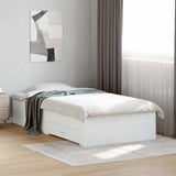Bed Frame with Drawers without Mattress White 90x190 cm