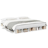 Bed Frame without Mattress White 183x203 cm King - Front View