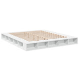 Bed Frame without Mattress White 183x203 cm King - Side View