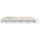 Bed Frame without Mattress White 183x203 cm King - 45-Degree Angle